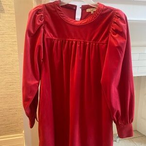 Red Velvet Long Sleeve Dress